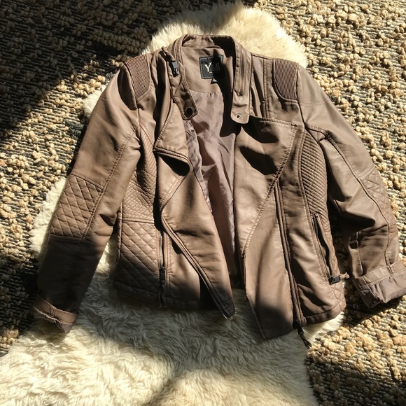 Faux Leather Jacket Brown - Picture 2 of 5